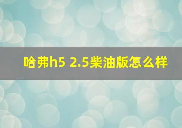 哈弗h5 2.5柴油版怎么样